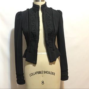 Elie Tahari black brocade blazer sz 0